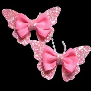 TWO PIECE SEQUIN BUTTERFLY HAIR CLIPS